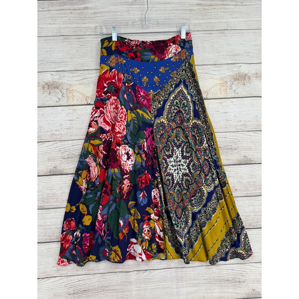 Anthropologie Moulinette Soeurs Floral Patchwork Midi Skirt